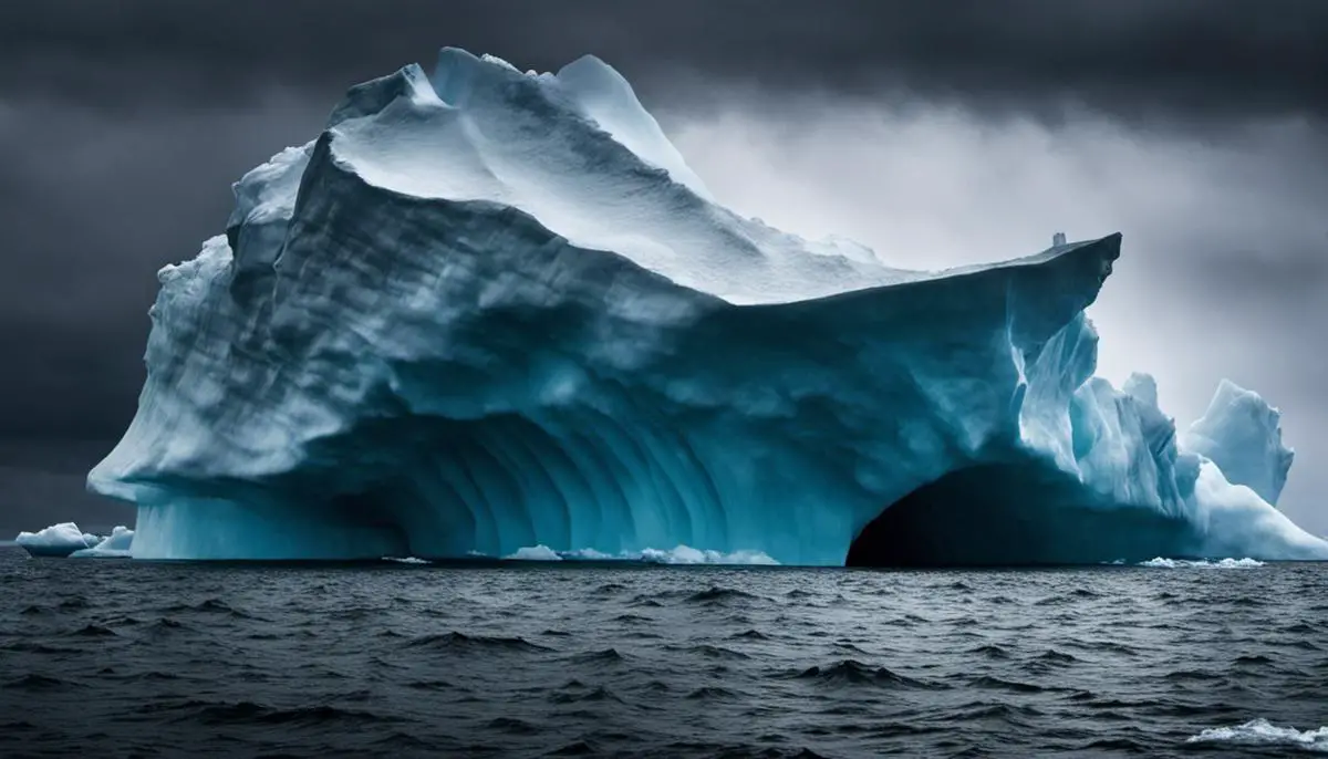 Imagen de un iceberg misterioso y profundo que representa la Deep Web y la Dark Web