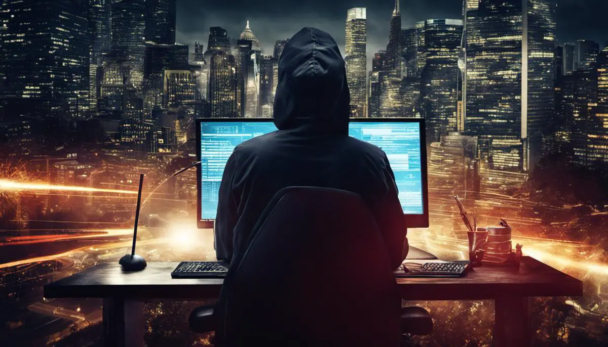 Imagen de un hacker en acción durante un ataque informático