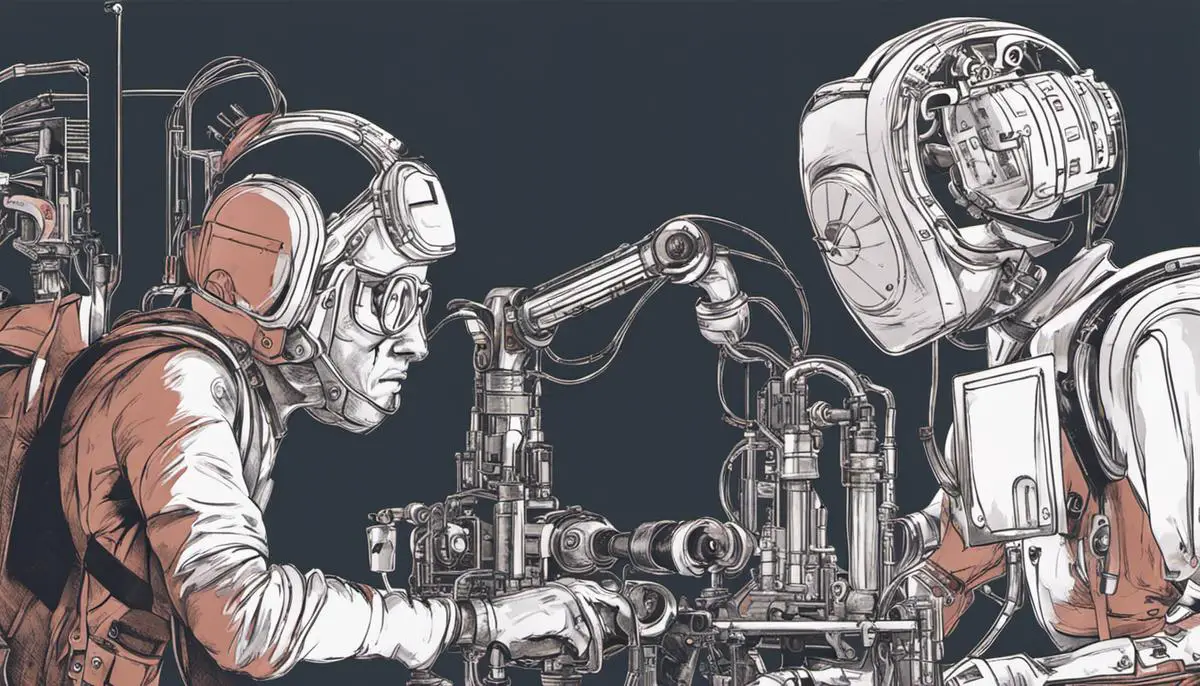 Ilustración de una persona manipulando hilos para representar la ingeniería social, donde los hilos simbolizan el control y manipulación de las acciones de otras personas